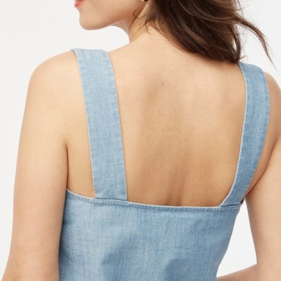 J. Crew Blue Denim Style Tank Top Wide Strap Size Small - Picture 2 of 13